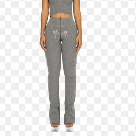 Tordrobes Signature UZIP Pants Womens XSmall Gray Ribbed Knit Full Length - Picture 1 of 16